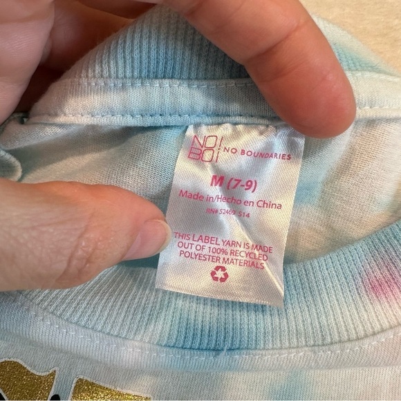 NWT No Boundaries Tie Dye "Dreamer" Butterfly & Floral Graphic Tee - Picture 6 of 7